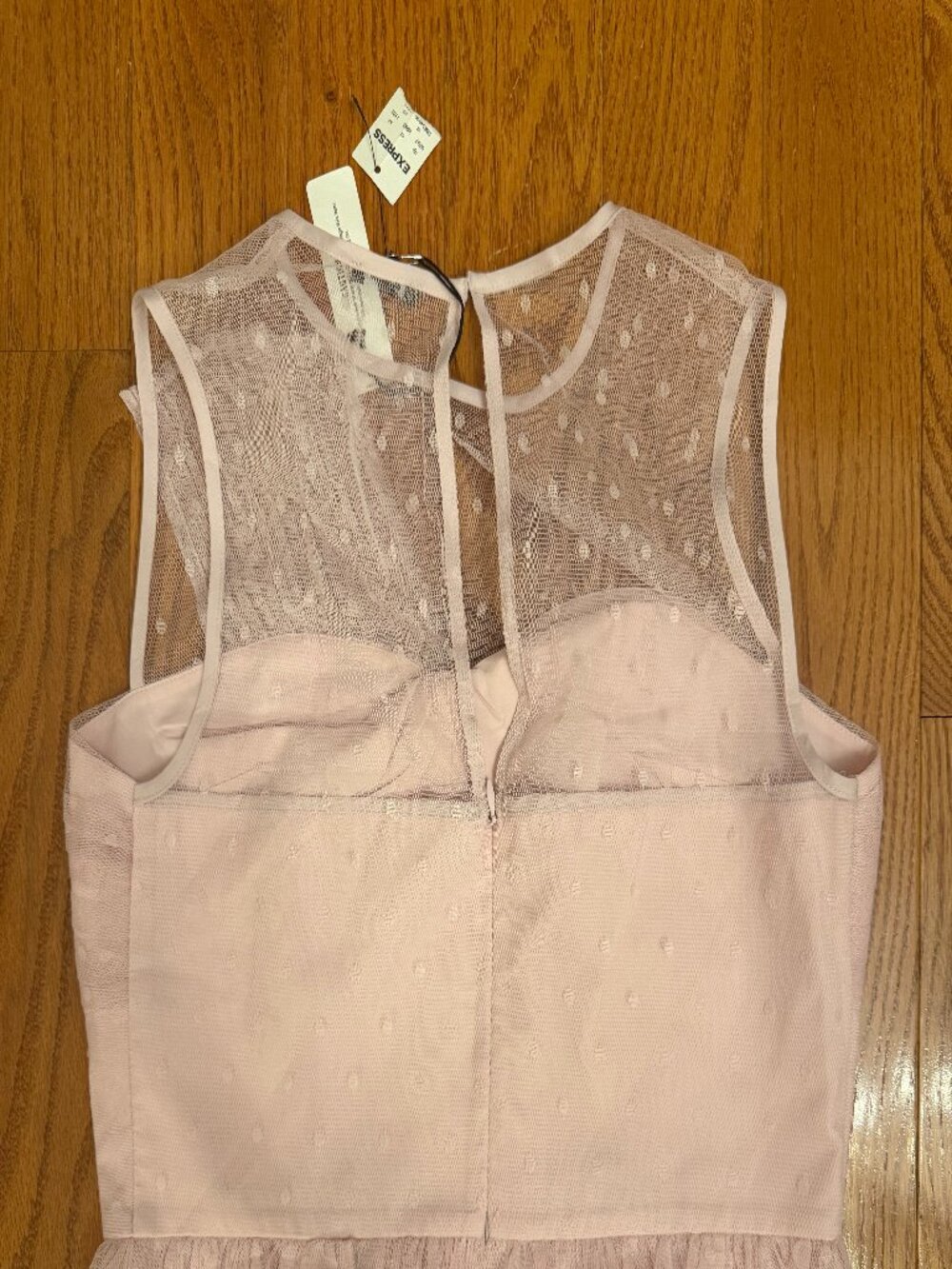 Express Pink Sheer Ruffle Top - Picture 2 of 2
